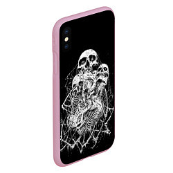 Чехол iPhone XS Max матовый ЧЕРЕПА, цвет: 3D-розовый — фото 2