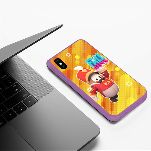 Чехол iPhone XS Max матовый FALL GUYS Щелкунчик / 3D-Фиолетовый – фото 3