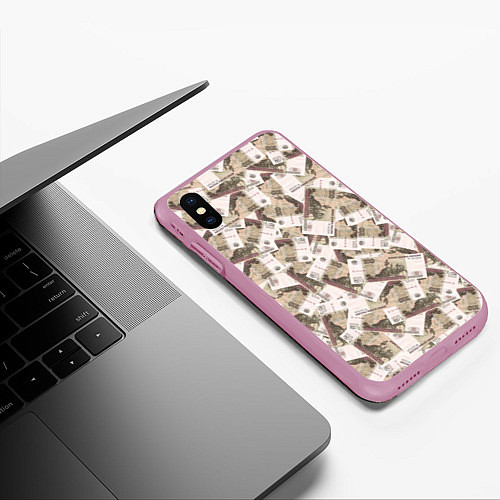 Чехол iPhone XS Max матовый ОЧЕНЬ ДОРОГОЙ / 3D-Розовый – фото 3