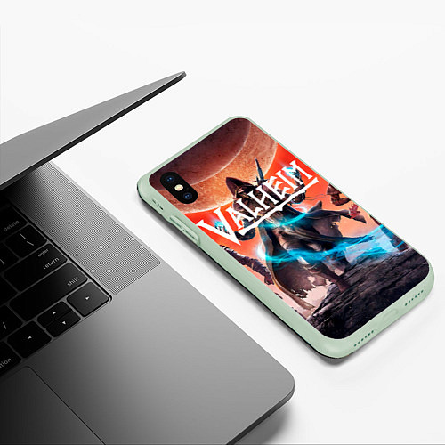 Чехол iPhone XS Max матовый Valheim / 3D-Салатовый – фото 3