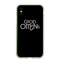 Чехол iPhone XS Max матовый GOOD OMENS БЛАГИЕ ЗНАМЕНИЯ КРЫЛЬЯ, цвет: 3D-салатовый