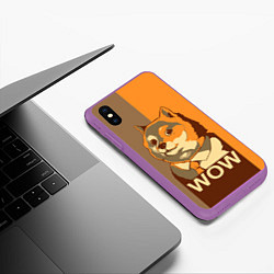 Чехол iPhone XS Max матовый Doge Wow, цвет: 3D-фиолетовый — фото 2