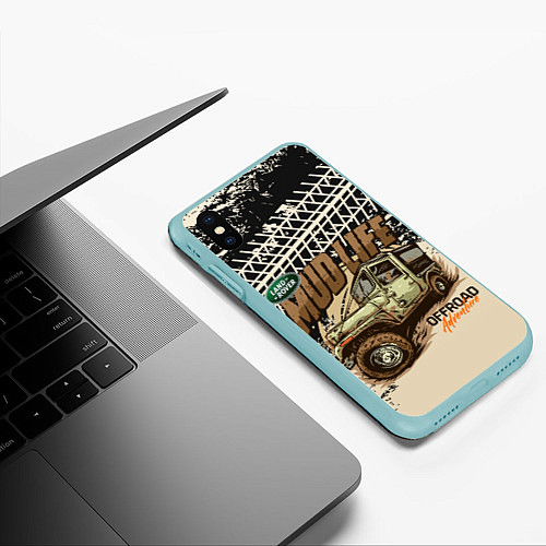 Чехол iPhone XS Max матовый LAND ROVER / 3D-Мятный – фото 3