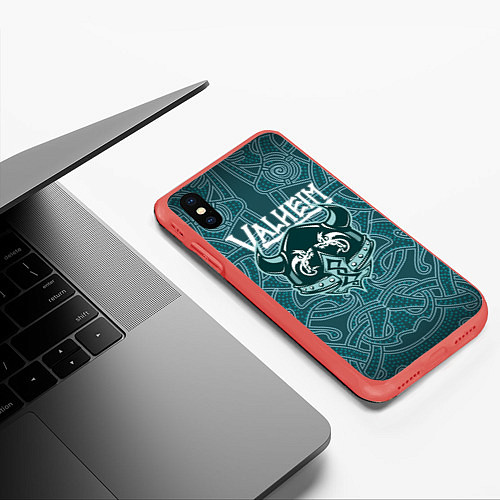 Чехол iPhone XS Max матовый Valheim / 3D-Красный – фото 3