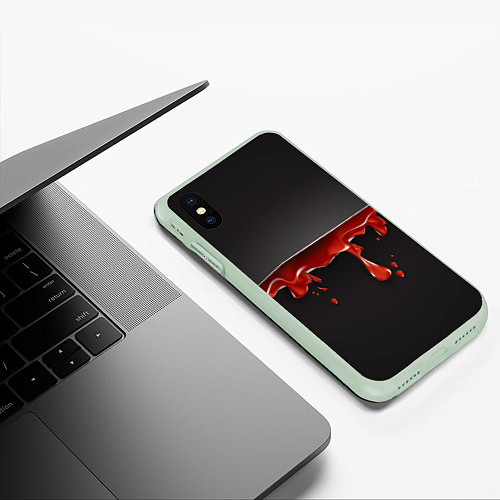 Чехол iPhone XS Max матовый Разрезанный / 3D-Салатовый – фото 3