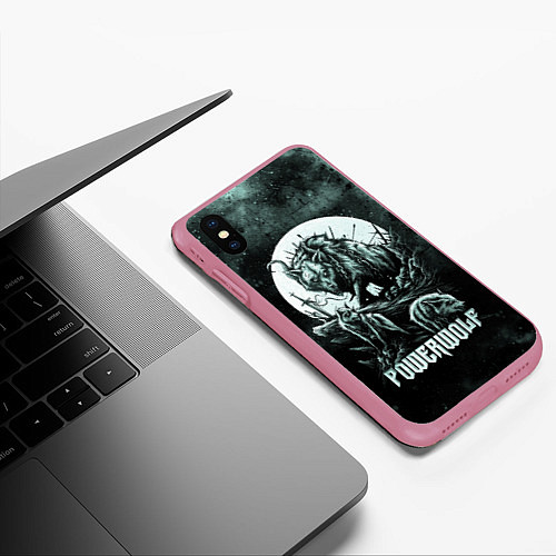 Чехол iPhone XS Max матовый Powerwolf / 3D-Малиновый – фото 3