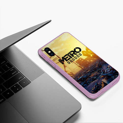 Чехол iPhone XS Max матовый Metro Exodus / 3D-Сиреневый – фото 3