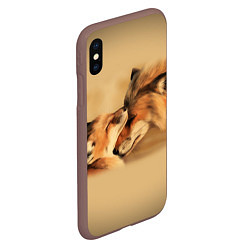 Чехол iPhone XS Max матовый Лисички, цвет: 3D-коричневый — фото 2