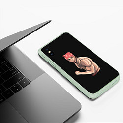 Чехол iPhone XS Max матовый Ricardo, цвет: 3D-салатовый — фото 2