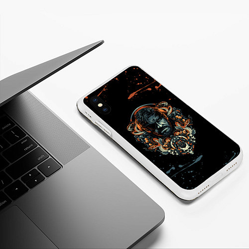 Чехол iPhone XS Max матовый METAL GEAR SOLID SNAKE / 3D-Белый – фото 3
