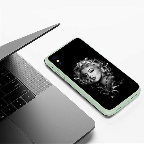 Чехол iPhone XS Max матовый МЭРИЛИН / 3D-Салатовый – фото 3