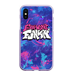 Чехол iPhone XS Max матовый Friday Night Funkin, цвет: 3D-светло-сиреневый