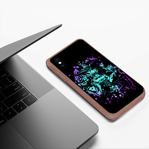 Чехол iPhone XS Max матовый Герои аниме / 3D-Коричневый – фото 3