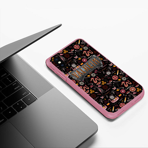 Чехол iPhone XS Max матовый Valheim / 3D-Малиновый – фото 3