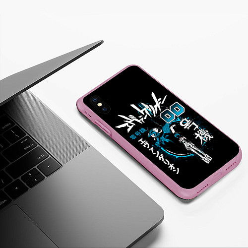 Чехол iPhone XS Max матовый Евангелион, EVA 00 / 3D-Розовый – фото 3