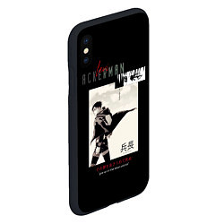 Чехол iPhone XS Max матовый Леви Капитан Атака Титанов, цвет: 3D-черный — фото 2