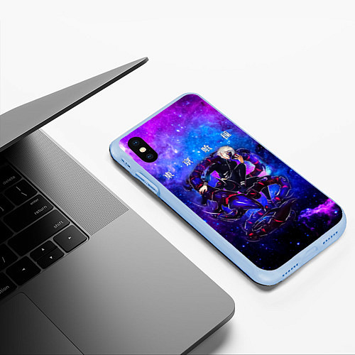 Чехол iPhone XS Max матовый Какуджа Токийский гуль / 3D-Голубой – фото 3