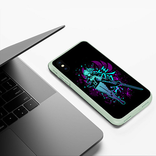 Чехол iPhone XS Max матовый GENSHIN IMPACT, ДЖИНН / 3D-Салатовый – фото 3
