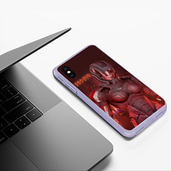 Чехол iPhone XS Max матовый Mass Effect, цвет: 3D-светло-сиреневый — фото 2