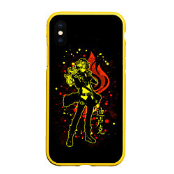 Чехол iPhone XS Max матовый GENSHIN IMPACT, ДИЛЮК, цвет: 3D-желтый