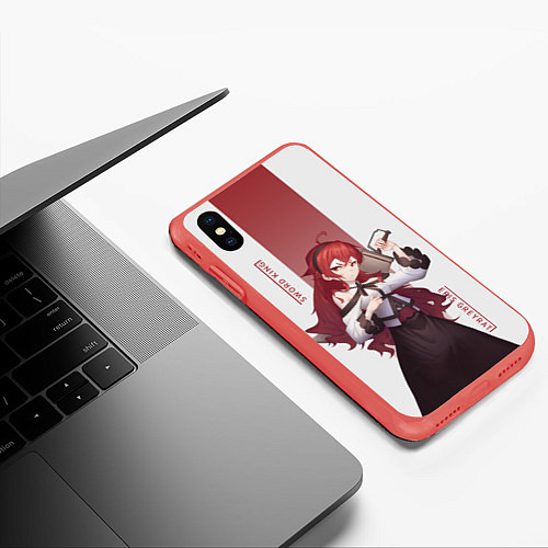 Чехол iPhone XS Max матовый Sword king / 3D-Красный – фото 3