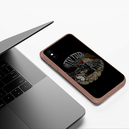 Чехол iPhone XS Max матовый Jinjer metal band / 3D-Коричневый – фото 3