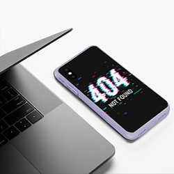 Чехол iPhone XS Max матовый Глитч 404, цвет: 3D-светло-сиреневый — фото 2