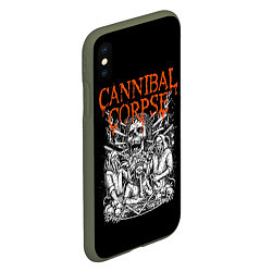 Чехол iPhone XS Max матовый Cannibal Corpse, цвет: 3D-темно-зеленый — фото 2