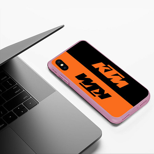 Чехол iPhone XS Max матовый KTM КТМ Z / 3D-Розовый – фото 3