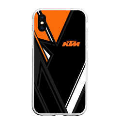 Чехол iPhone XS Max матовый KTM КТМ, цвет: 3D-белый