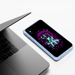 Чехол iPhone XS Max матовый GENSHIN IMPACT, ТАРТАЛЬЯ, цвет: 3D-голубой — фото 2