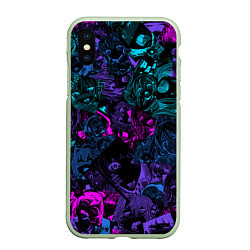 Чехол iPhone XS Max матовый Neon Ahegao, цвет: 3D-салатовый