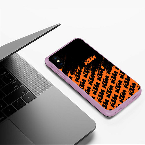 Чехол iPhone XS Max матовый KTM КТМ / 3D-Сиреневый – фото 3