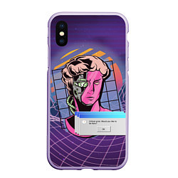 Чехол iPhone XS Max матовый Vaporwave Cyborg Statue, цвет: 3D-светло-сиреневый