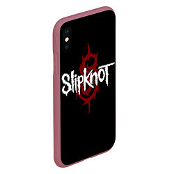 Чехол iPhone XS Max матовый Slipknot Надпись, цвет: 3D-малиновый — фото 2