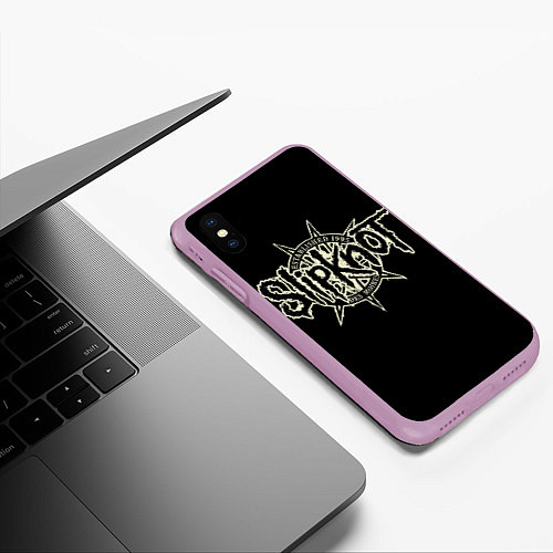 Чехол iPhone XS Max матовый Slipknot 1995 / 3D-Сиреневый – фото 3