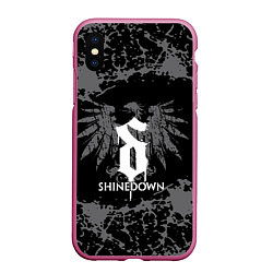 Чехол iPhone XS Max матовый Shinedown, цвет: 3D-малиновый