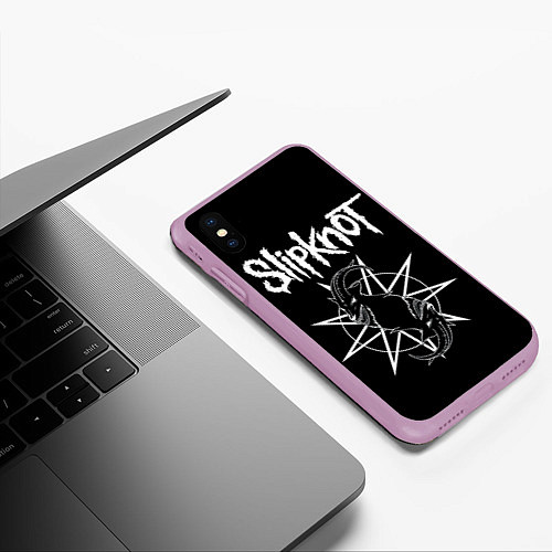 Чехол iPhone XS Max матовый Skipknot Козел / 3D-Сиреневый – фото 3