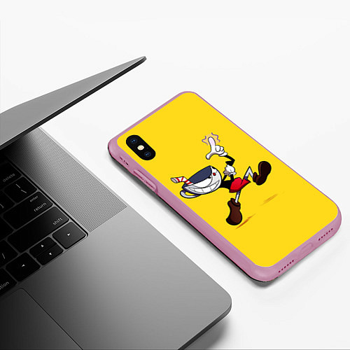 Чехол iPhone XS Max матовый CUPHEAD / 3D-Розовый – фото 3