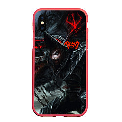 Чехол iPhone XS Max матовый BERSERK БЕРСЕРК, цвет: 3D-красный