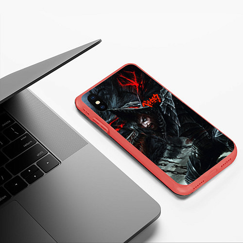 Чехол iPhone XS Max матовый BERSERK БЕРСЕРК / 3D-Красный – фото 3