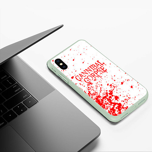 Чехол iPhone XS Max матовый Cannibal corpse / 3D-Салатовый – фото 3