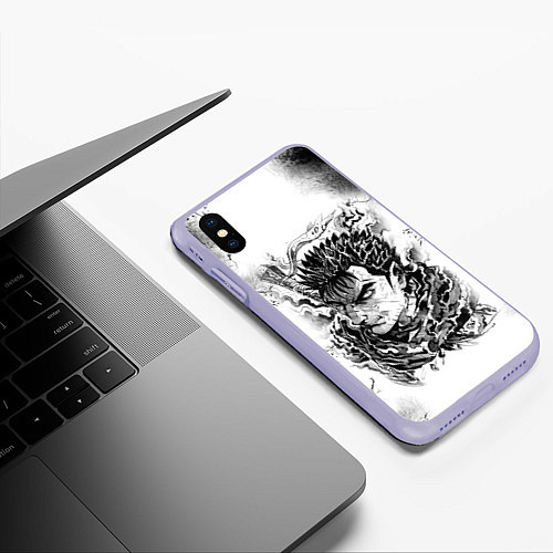 Чехол iPhone XS Max матовый BERSERK БЕРСЕРК / 3D-Светло-сиреневый – фото 3