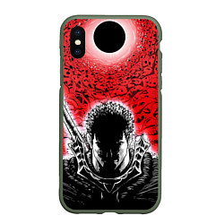 Чехол iPhone XS Max матовый BERSERK БЕРСЕРК, цвет: 3D-темно-зеленый