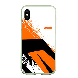 Чехол iPhone XS Max матовый KTM КТМ Z, цвет: 3D-салатовый