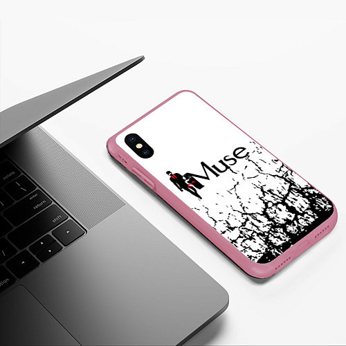 Чехол iPhone XS Max матовый Muse / 3D-Малиновый – фото 3