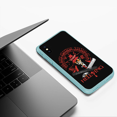 Чехол iPhone XS Max матовый Hellsing / 3D-Мятный – фото 3