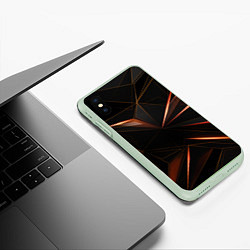 Чехол iPhone XS Max матовый Геометрическая Абстракция, цвет: 3D-салатовый — фото 2