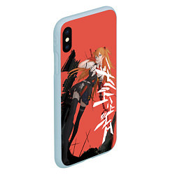 Чехол iPhone XS Max матовый Evangelion Asuka Langley, цвет: 3D-голубой — фото 2