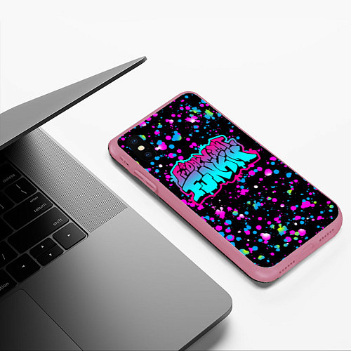 Чехол iPhone XS Max матовый FRIDAY NIGHT FUNKIN NEON / 3D-Малиновый – фото 3